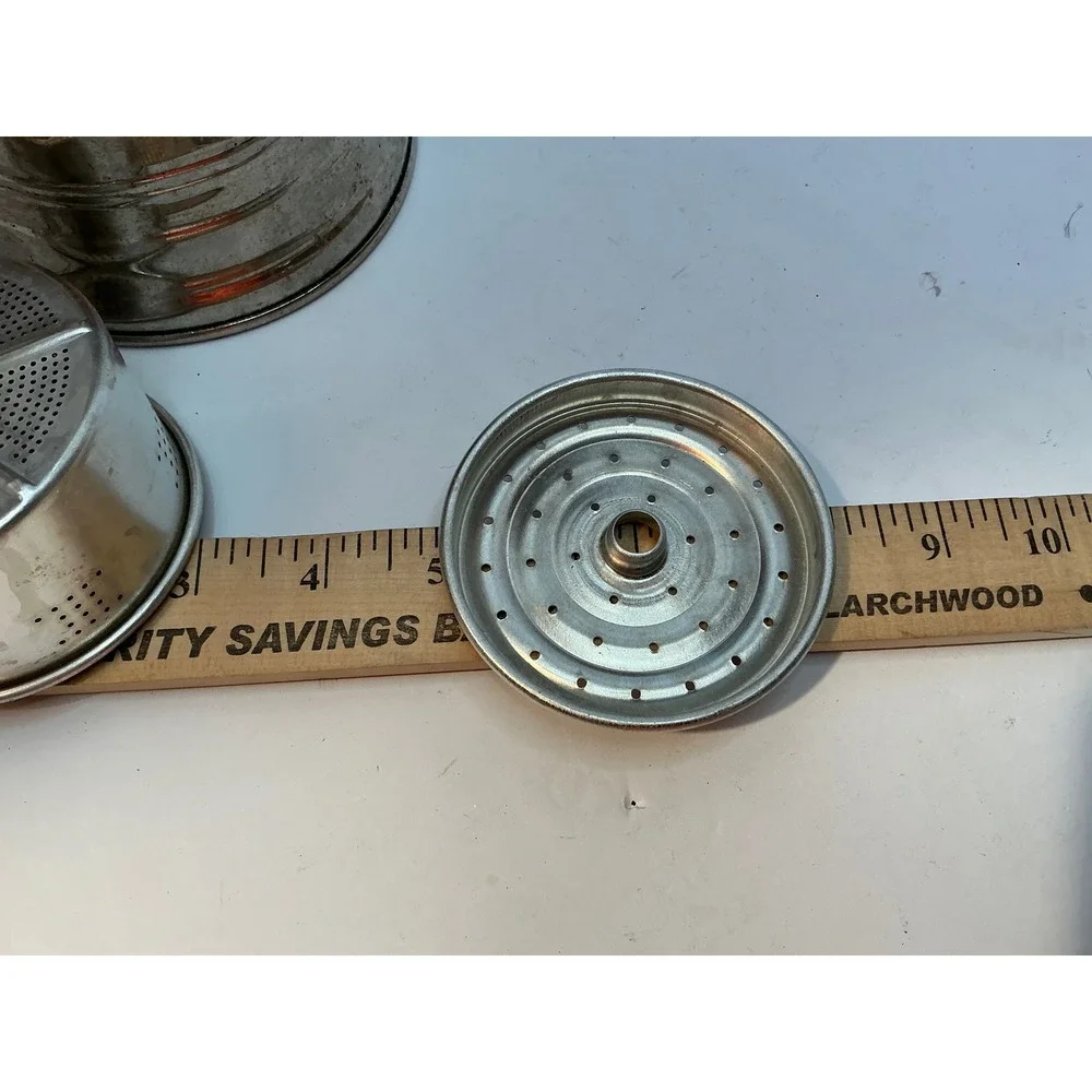 Vintage Coffee Percolator Stovetop Pot Silver Tone Metal Farmhouse